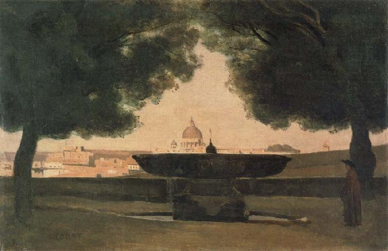 camille corot Fountain of the French Academy oil painting image